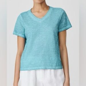 Eileen Fisher Organic Cotton Blue Pigment Dyed Tee T Shirt